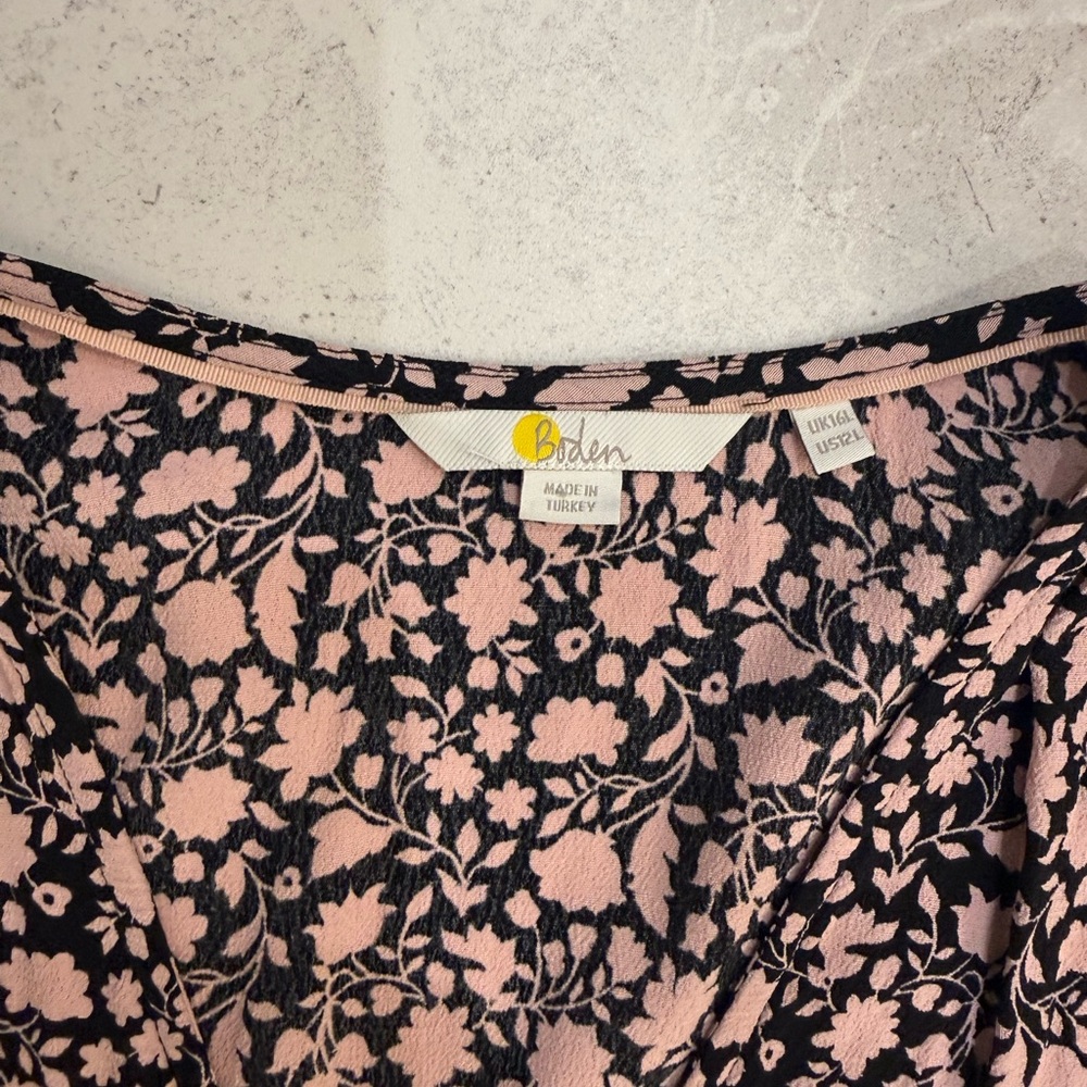 Boden Black and Pink Floral Long Sleeve Dress - Picture 2 of 4